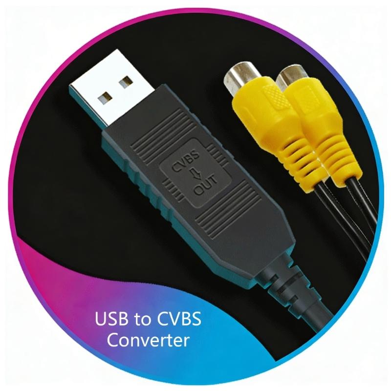 USB To CVBS Video Output Device For Vehicle Entertainment System With Jake To Headrest Display