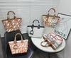 2024 High-End Women's Canvas & Leather Tote: Versatile, Large-Capacity, Handheld or Shoulder Bag