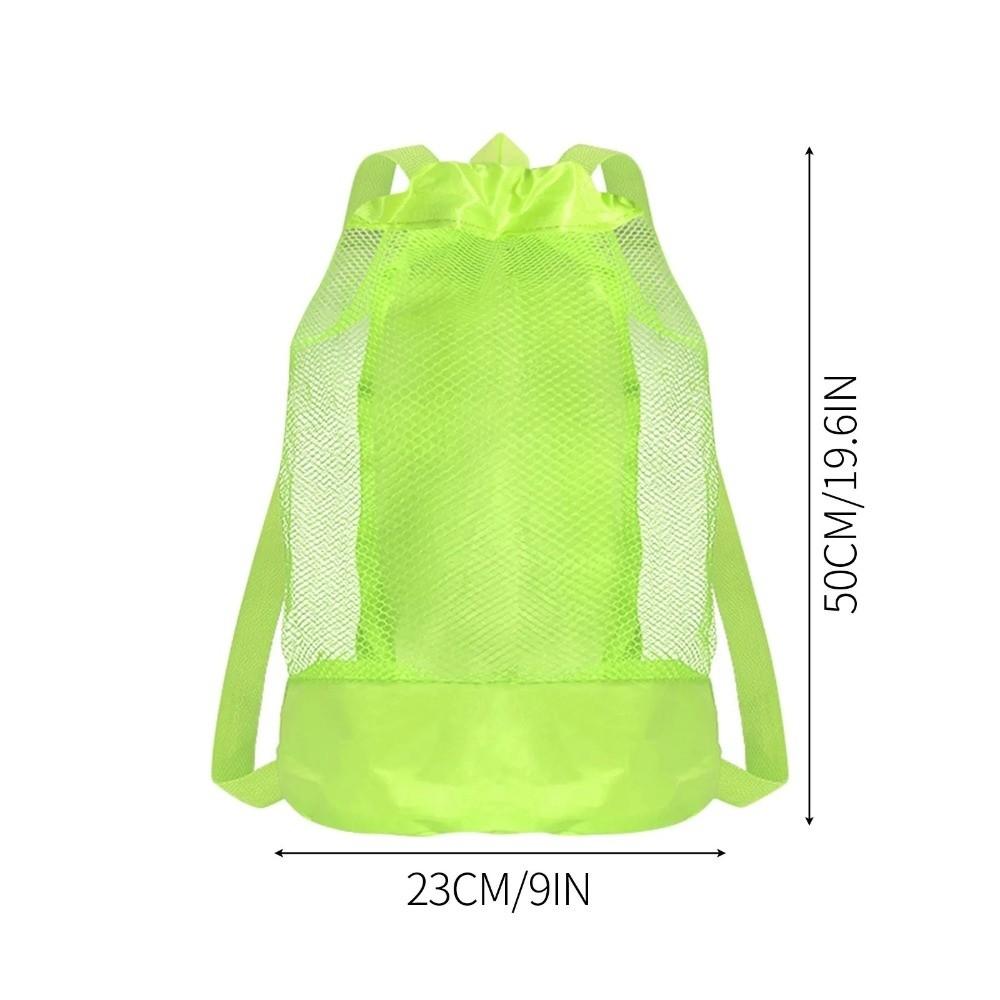 Sand-Resistant Beach Backpack Extra-Large Drawstring Closure Mesh Beach Bag Adjustable Straps Net Backpack Bags