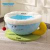 All-Season Semi-Closed Cat Bed: Warm Winter Nest with Cozy Coffee Cup Design