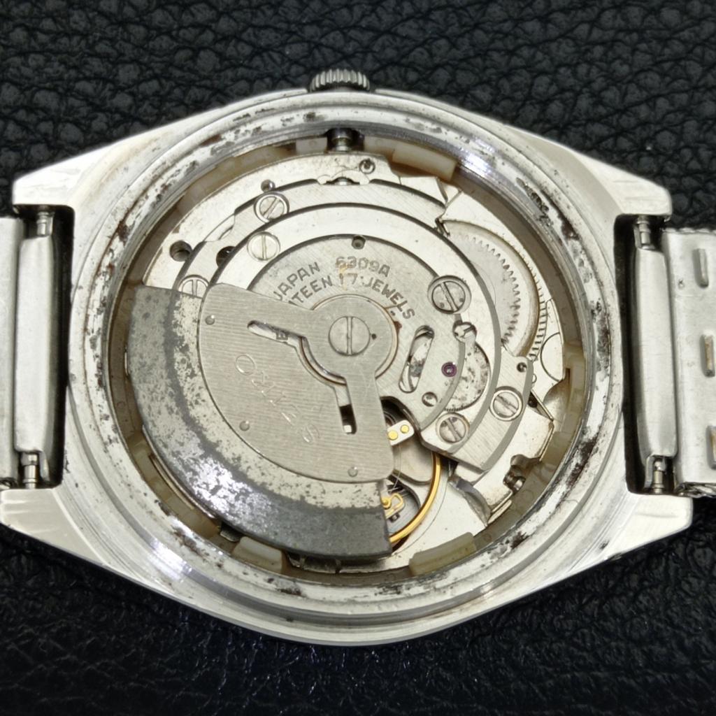 VINTAGE SEIKO 5 AUTOMATIC 6309A JAPAN MENS ARABIC WHITE DIAL WATCH A701219-5 R206a-a701219