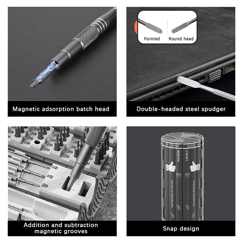128 In 1 Precision Screwdriver Set Magnetic Screw Nuts Bits Multi Functional Household Repair Tools Kit For Laptop