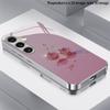 Glänzendes Puder Kirschmuster 2D Handyhülle für Samsung S26 S25 S24 S23 S22 S21 S20 A56 A36 Galvanisierter Glas Schutzhülle