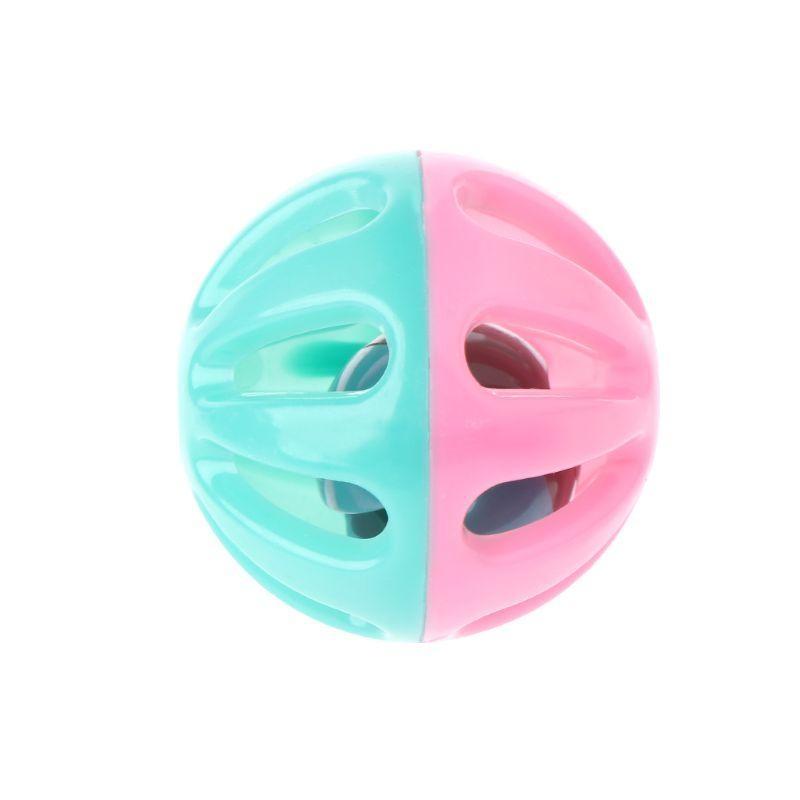 10 Stück Haustier Katzen Spielzeugball mit Glöckchen Haustier Interaktiver Ball Spielzeug Bunte Hohlkugeln Spielzeug für Hund Hamster Chinchillas