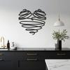 Modern Metal Heart Wall Art, Abstract Romantic Sculpture, Minimalist Line Decor, Love Art for Home, Valentine's Day Gift