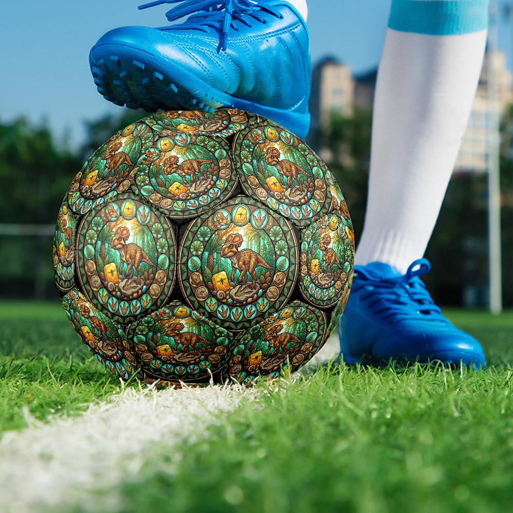 Prehistoric Glass Round Football Size 5 Adult Ball Suitable for Training Matches and Outdoor Team.