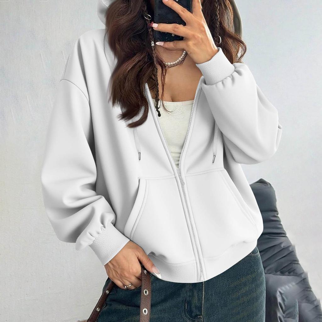 Women's Off Shoulder Zipper Hoodie Sweatshirt  Fashion Clothing Casual Jacket