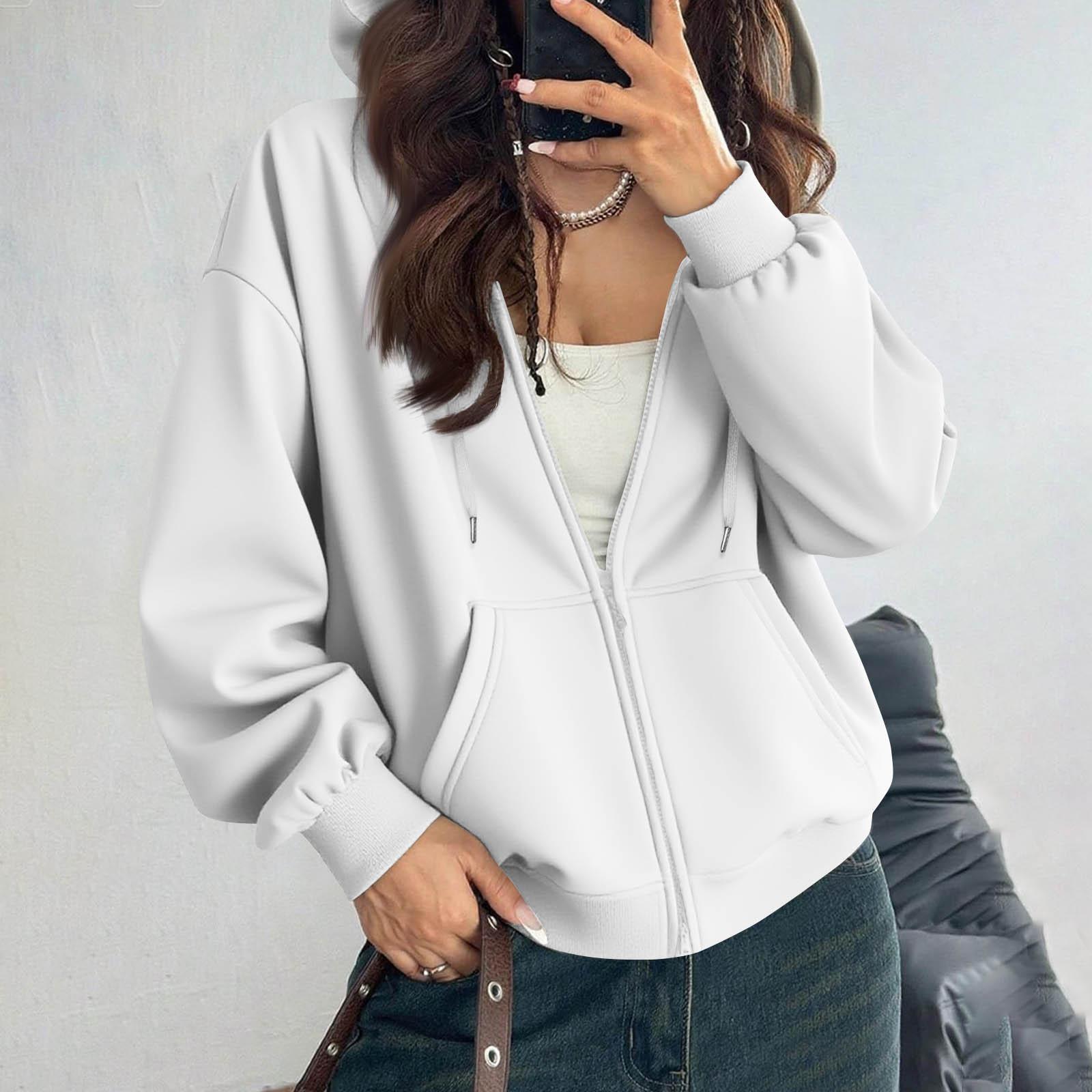 

Women s Off Shoulder Zipper Hoodie Sweatshirt Fashion Clothing Casual Jacket XXXL