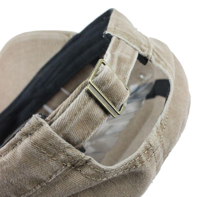 Washed Hat Spring, Summer and Autumn Cotton Flat Cap Outdoor Military Hat Men's Mesh Sun Hat