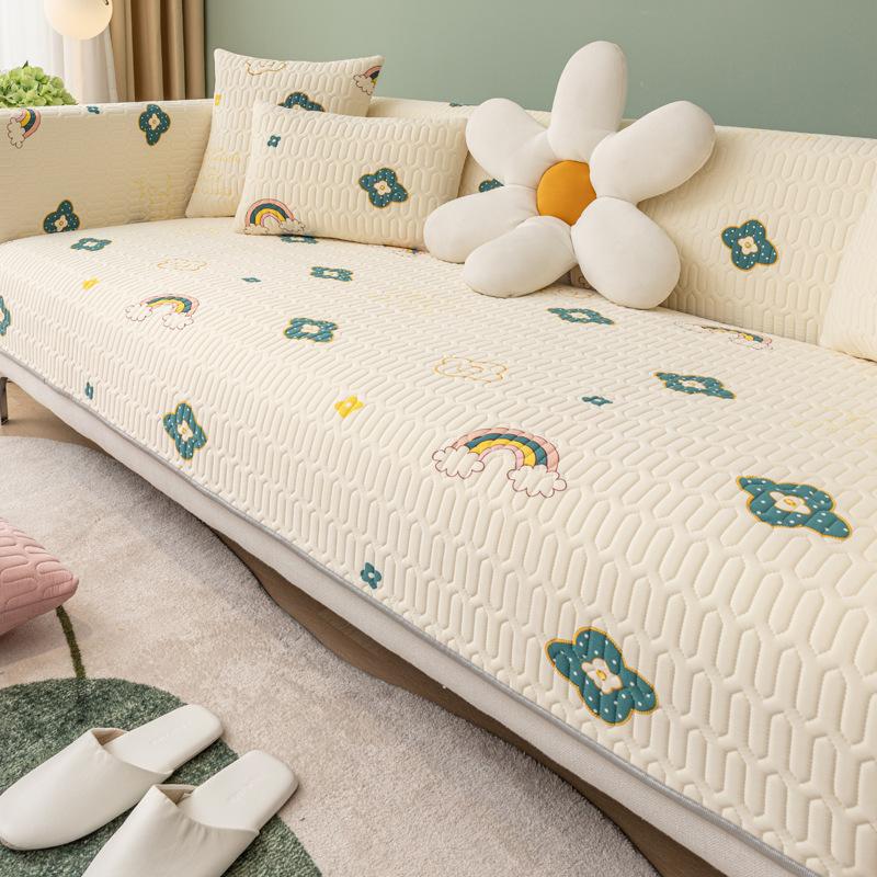 Latex Cool Silk Mat Sofa Cushion Summer Leather Non-slip Cushion Cover Cover Cloth Towel Universal for All Seasons