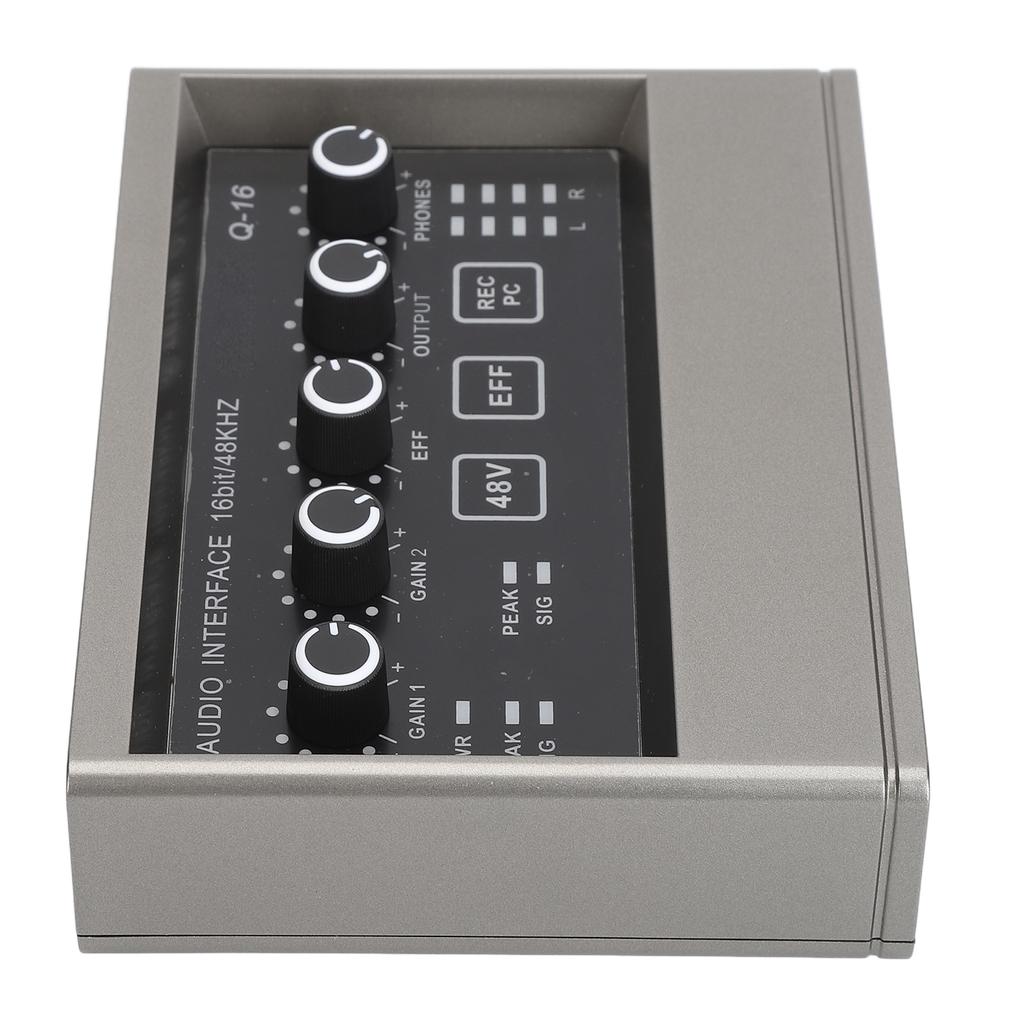 48V Live Sound Card with DSP Reverb Sound Card Mixer for Computer Smartphone Singing Instrument