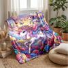 Fantasy Unicorns and Balloons Theme Blanket Lightweight Warm Flannel Blanket Decorative Throw Blanket for Home Decoration
