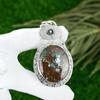 Natural Tibetan Turquoise Gemstone Pendant 925 Sterling Silver Indian Jewelry