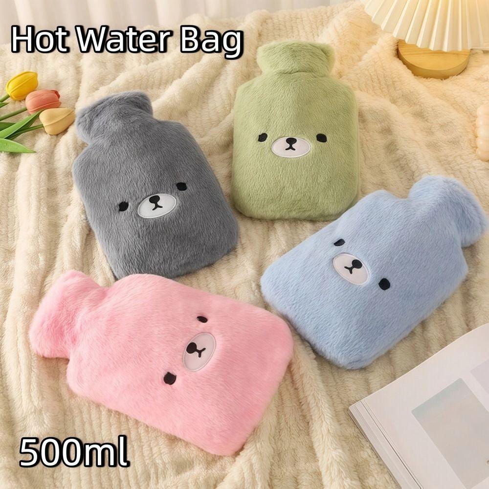 500ml Period Hot Water Bag Soft Plush Hand Feet Warmer Bag Warm Water Bag  For Period Pain Relief