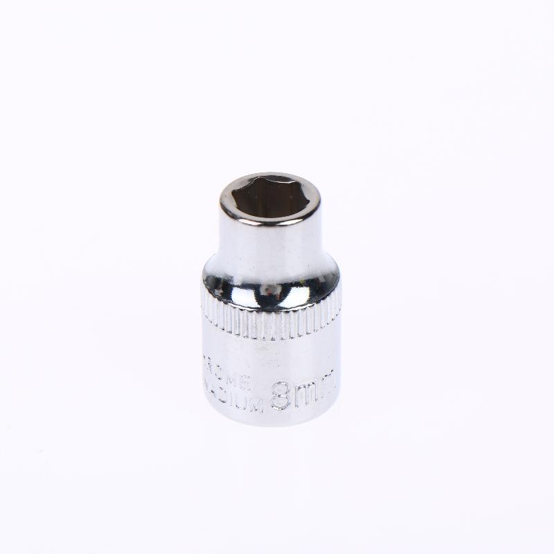 6-24Mm 3/8 Short Hex Socket Mirror Polished Chrome-Plated Steel Hex Socket Wrench Head For Auto Repair Home Tool
