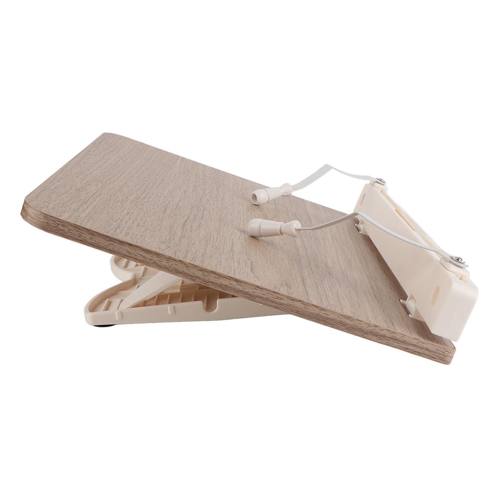 Wood Book Stand Portable Adjustable Desk Reading Textbook Recipe Display Holder with Paper Clips