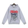 Unisex Oversized Hoodie With Spiderweb Foil Print Hip Hop Streetwear Cotton Sweatshirt