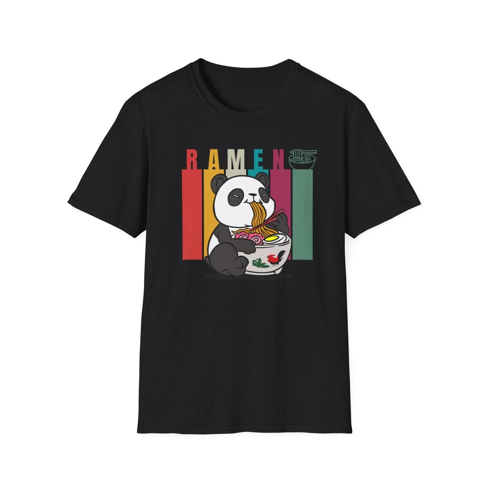 Cute Panda Ramen T shirt, Graphic Tee, funny Gift idea, Cute Animal Shirt M