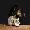 New Halloween Crow Ornament Vintage Desktop Skull Prop Resin Ornament Solar Ghost Day Decoration