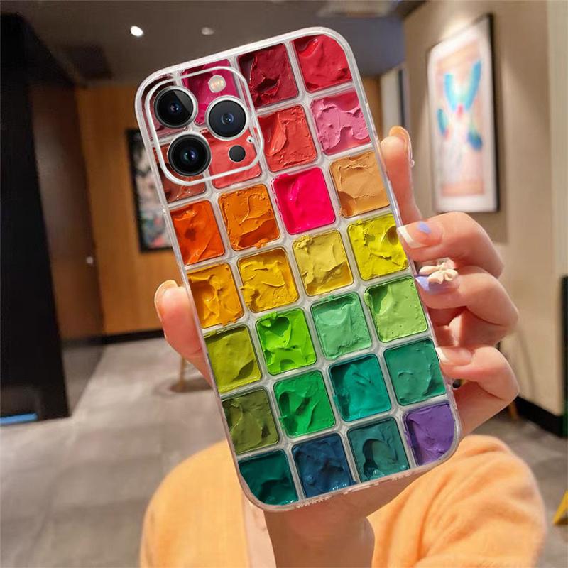 Phone Case For iphone 17 Pro Max Air 16 15 14 13 Pro Max 15 16 Pro 15Plus Watercolors Paint Palette Painting Box Shell