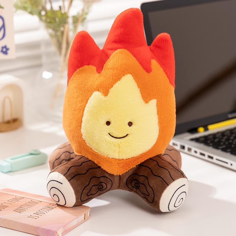 Cute Winter Bonfire Flame Firewood Pile Plush Doll Roast Corn Toy Doll Creative Christmas Gift Women