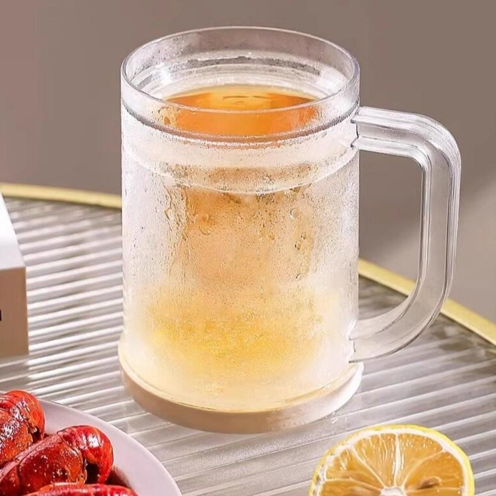 Creative Plastic Cold Drink Chilled Cups Large Capacity Washable Ice Coffee Cup Reusable Thickened Beverage Ice Mugs Barbecue
