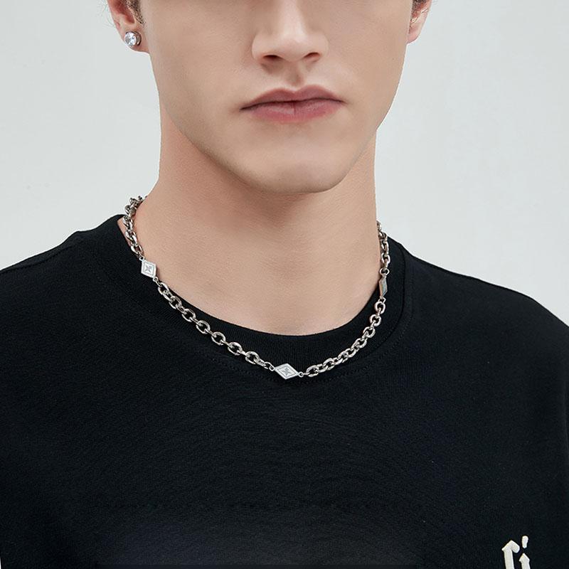 Hip Hop Κολιέ Γεωμετρικό Ρομβοειδές Αστέρι Ατσάλινα Κολιέ Λαιμού Κολιέ Κολλάρ Κορεατικό Στυλ Ανοξείδωτο Ατσάλι Κολιέ Άνδρες Γυναίκες