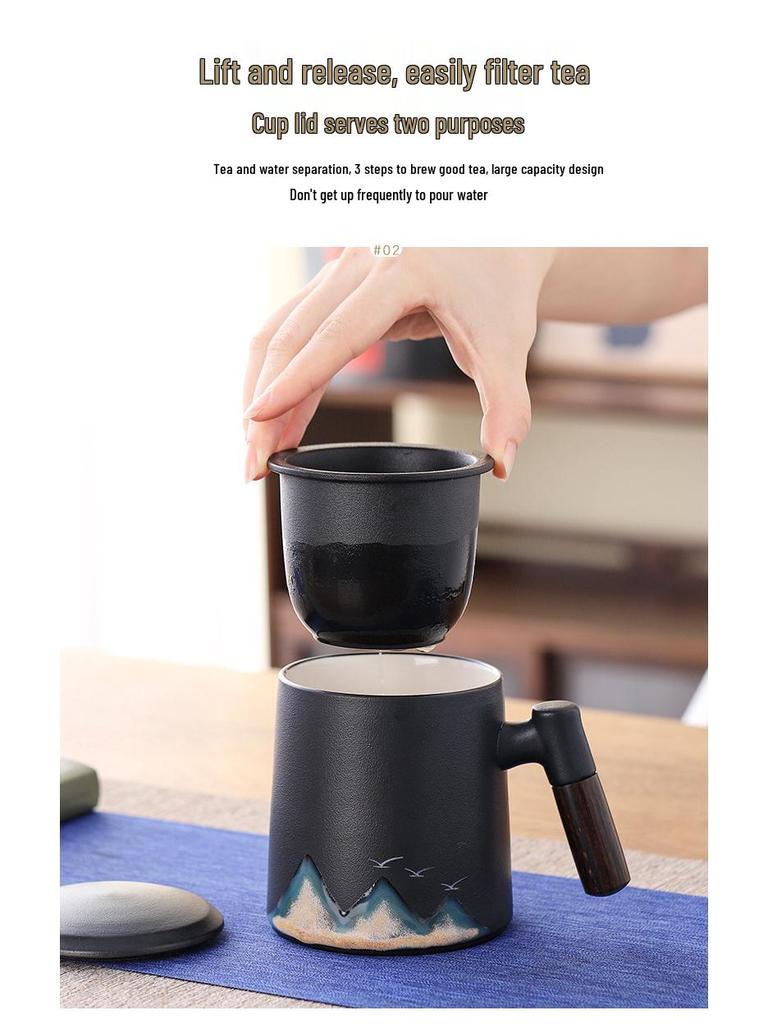 Corporate Anniversary Tea & Water Separation Mug - Custom Logo Option