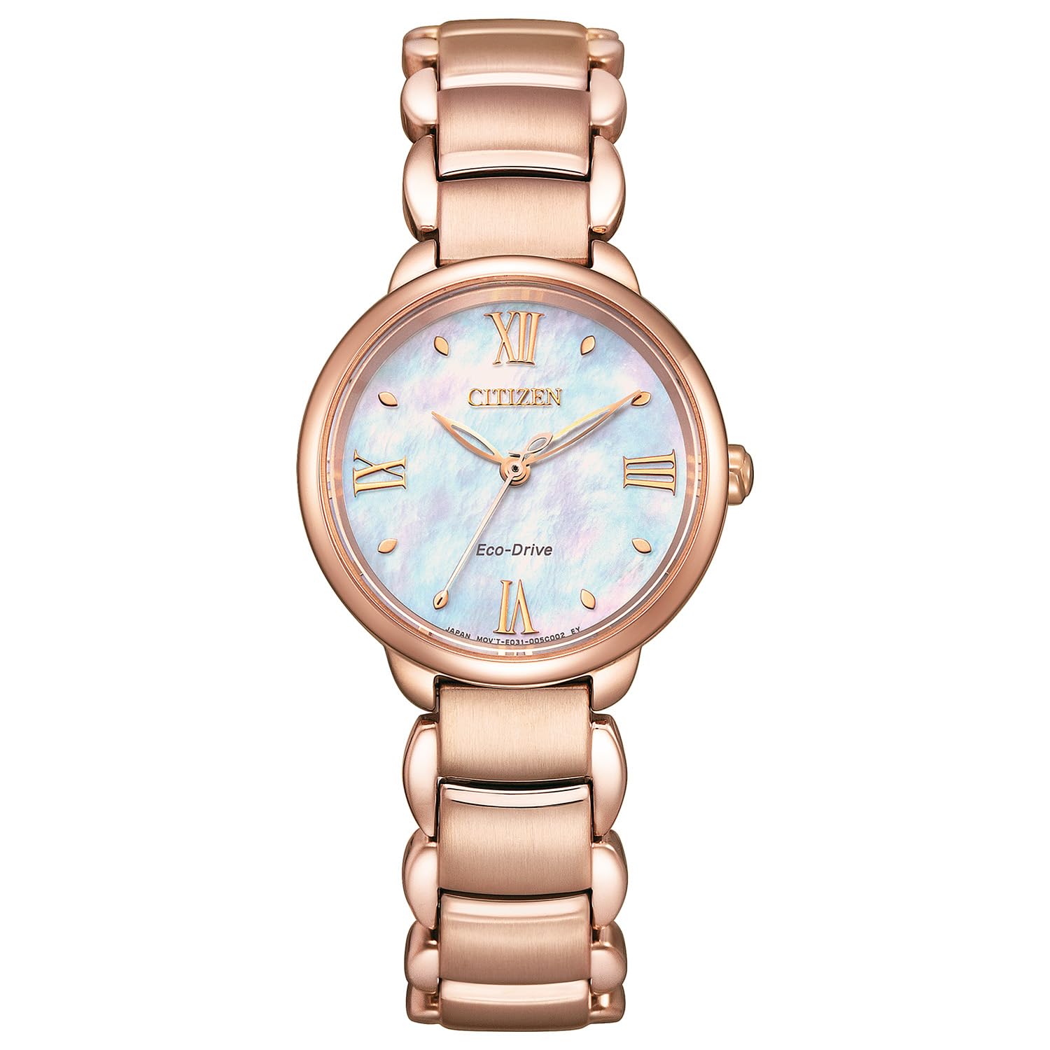 

[Citizen] Citizen Elle Waterproof White Pearl Second Hand Solar Pink Gold EM0928-84D Women s Pink