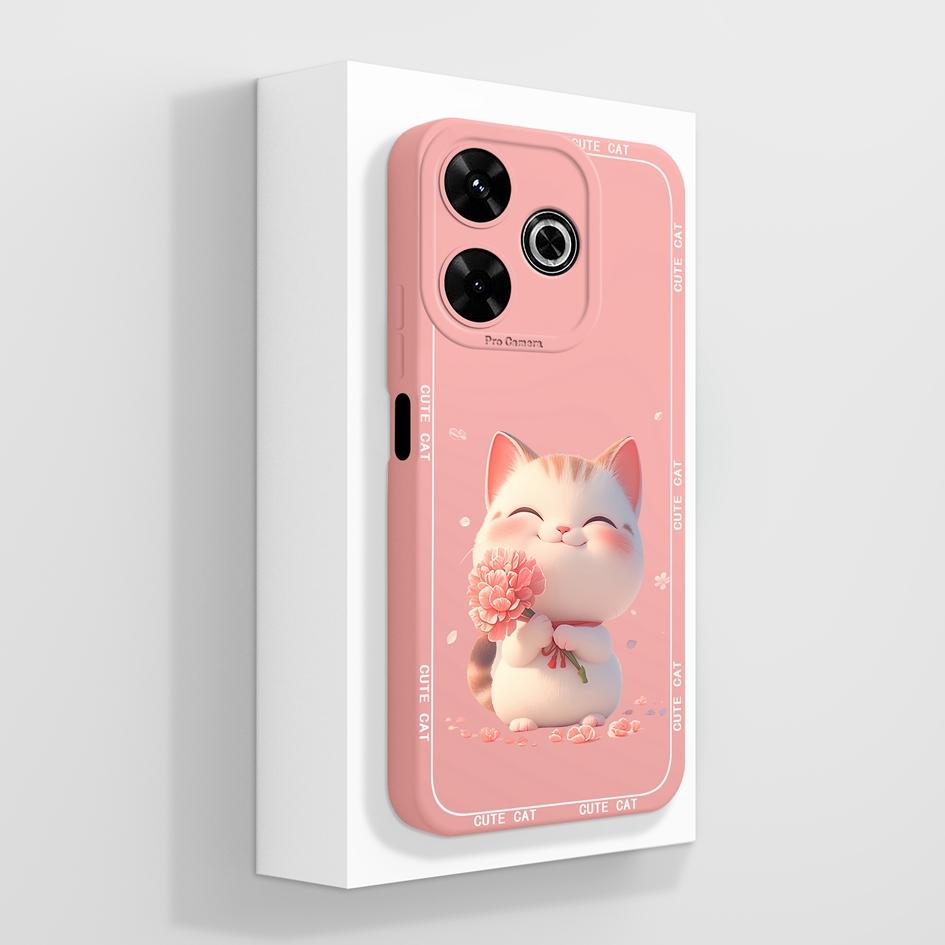 

Для Redmi 12 13 14 13C 13R 14C 14R 4G 5G Чехлы для чехлов Cool Flowers Aesthetic Butterfly Camera Protection Жидкий силикон Мягкий Подходит для Redmi Bumper Redmi 13 4G