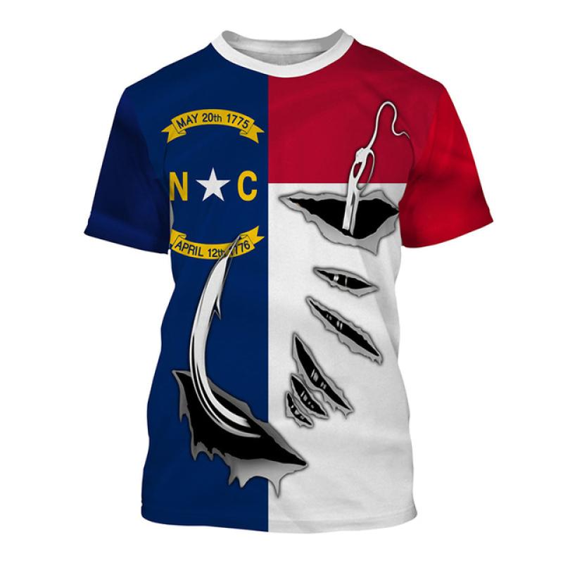 Wengy 2 Heren T-shirt 3D Meerval Gedrukt Outdoor Gaan Vissen Trainingspakken Fashion Casual O-hals Korte Mouw Tops Zomer Oversized T-shirt 2XL