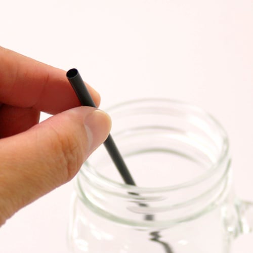 Shibase Kogyo 363 Diamond Straws, Straight, 18cm, 1000 Straws, Black