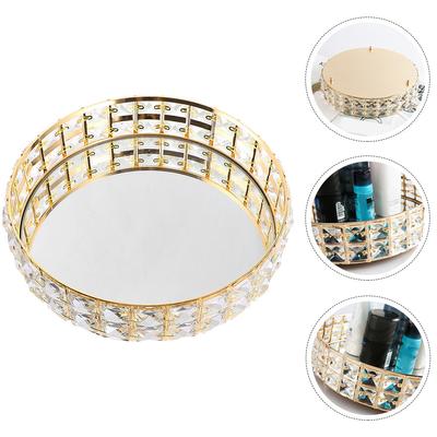 Mirror Tray for Perfume and Jewelry Small Decorative Organizer for Bathroom Countertop Home Makeup Accessory Holder