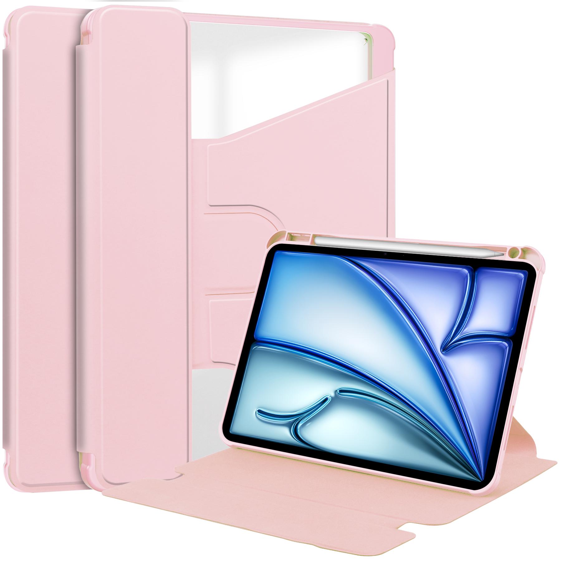 

For iPad Air 13 (2025)/(2024) Case 360 Degree Rotary Stand PU Leather+Acrylic Tablet Cover (Without Keyboard) F