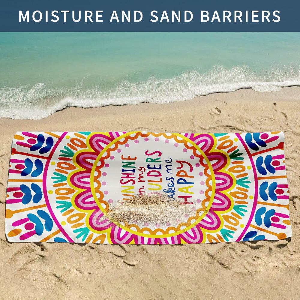 Beach Towel Digital Printing Double-sided Velvet Quick-drying Bath Towel Bath Sports Towel