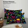 3-piece down duvet cover with skull pattern print (1 duvet cover+2 pillowcases, no core) gradient soft bedding set