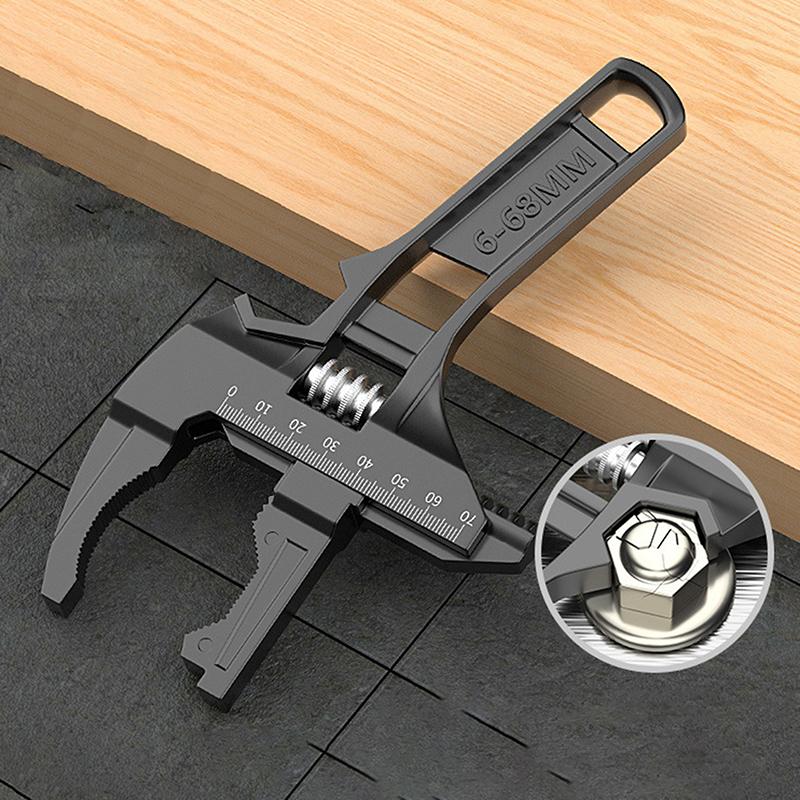 6-68Mm Universal Repair Set Bathroom Hand Tools Large Opening Pipe Wrench Nut Key Adjustable Spanner Home Repair Tool Wrench