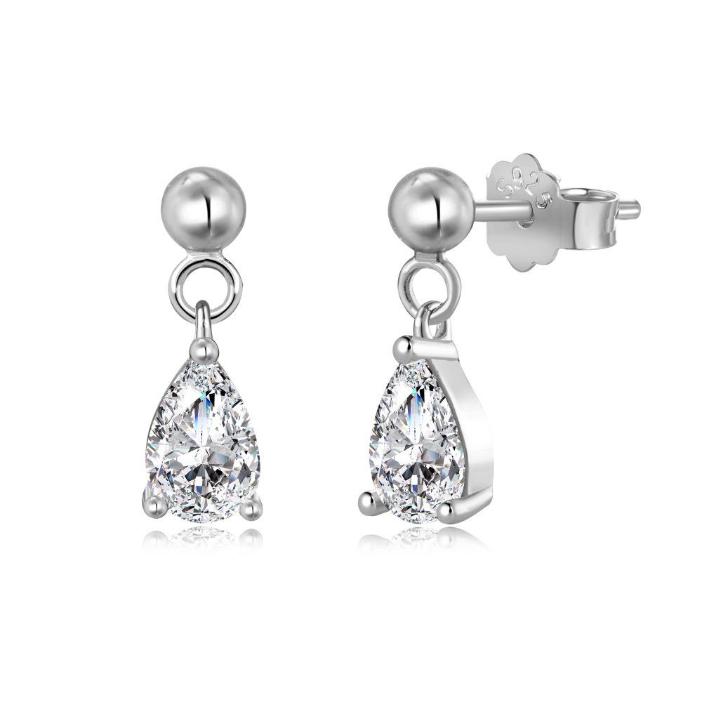 

Elegant Women s Jewelry Set: Exquisite S925 Sterling Silver Water Drop & Gourd Cross Ring, Necklace, Bracelet, Earrings 925 Silver