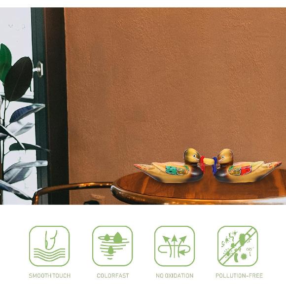 VOSAREA 2 Stück Holz-Mandarinen-Ornament Handgeschnitzte Figuren Miniatur Liebesvogel Dekor Kunstskulptur Hochzeit Sammlerstück Dekor