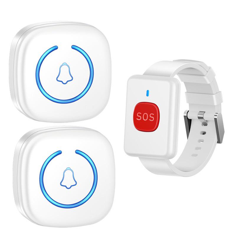 Wireless A6 Doorbell with Emergency Wristband and Lanyard - Long-Range European/American Standard