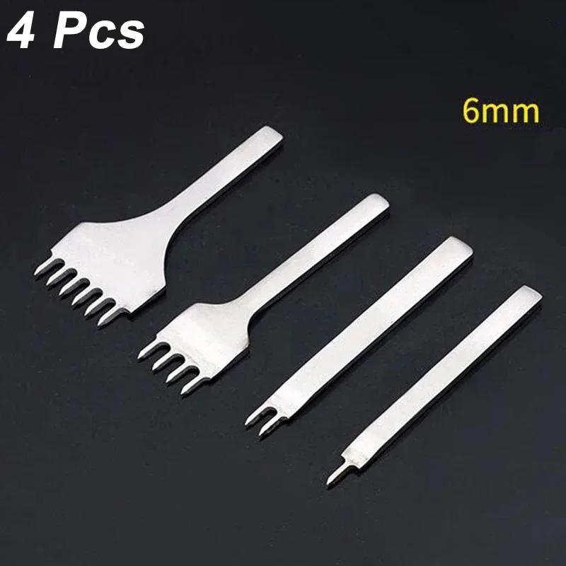 1/2/4/6 Holes Fork Row Hole Punch DIY Leathercraft Tools Hand Piercing Stitching Punching Tool Leather Row Hole Punching Tool