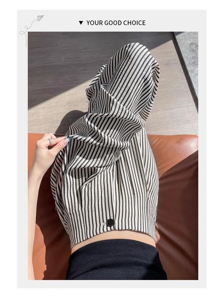 Spicy Girl 2025 Summer Ice Silk Striped Wide-Leg Pants - Plus Size, Casual, Hip-Hugging, Lazy Style