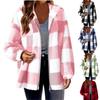 2025 neuer Herbst- und Winter-Temperament-Karomuster-Lockerer Freizeit-Langarm-Kapuzen-Wollstrickjacke Reißverschlussjacke