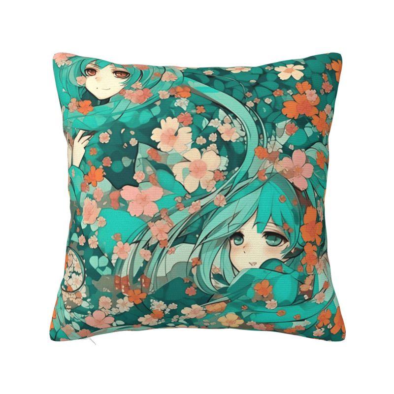 Custom Hatsunes Miku Anime Nordic Throw Pillow Covers Cartoon Manga Chair Cushion