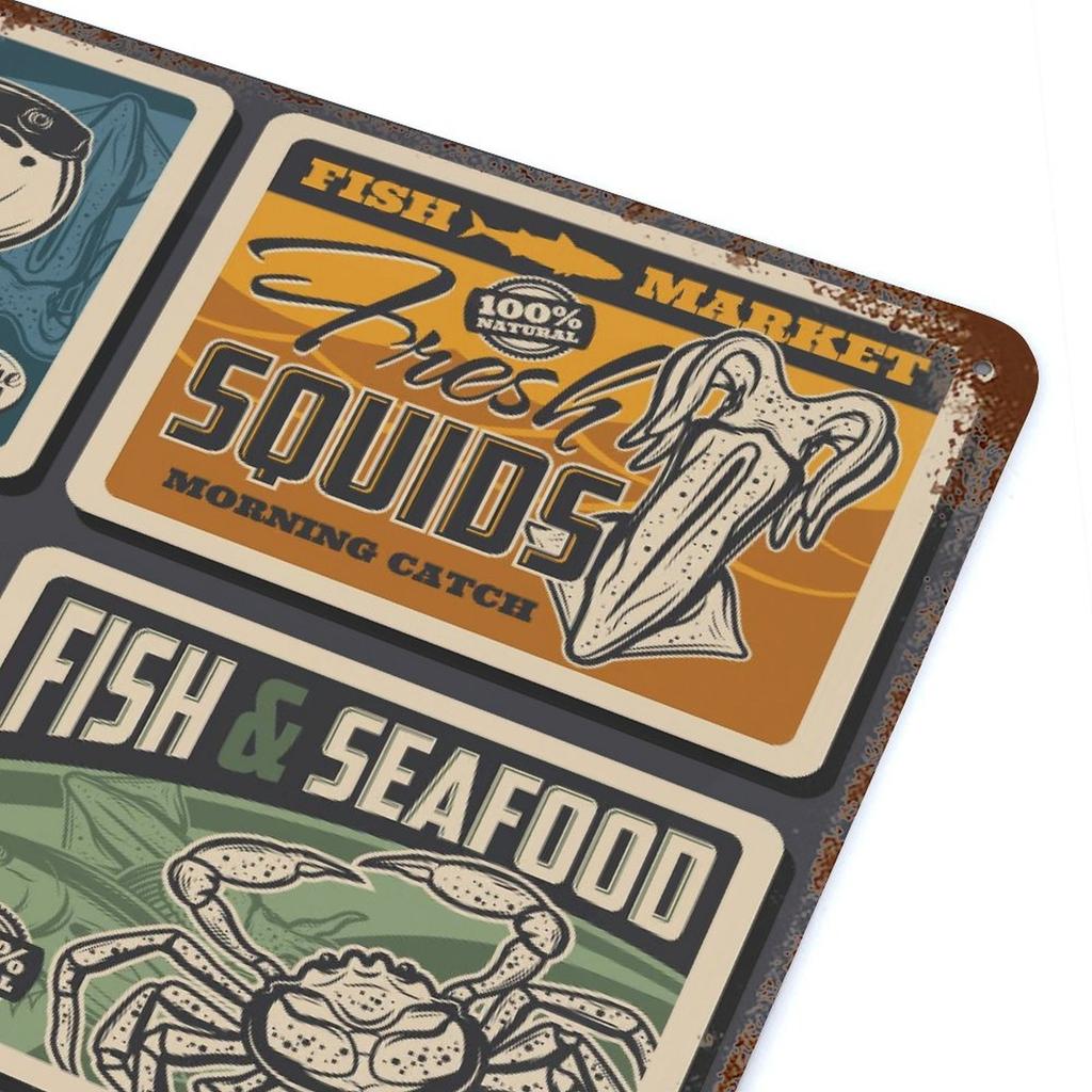 1-Pack Rustic Industrial Metal Plaque, 20×30cm and 30×40cm, Shabby Decor Sign for Living Room, Coffee Shop or Office