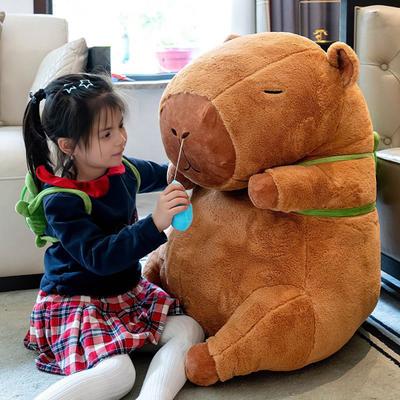 Capybara Plüschpuppe Weiches Stofftierkissen Bequemes Kuscheltier mit Niedlichem Schildkröten-Accessoire Gemütliches Kissen Geschenk für Kinder Erwachsene