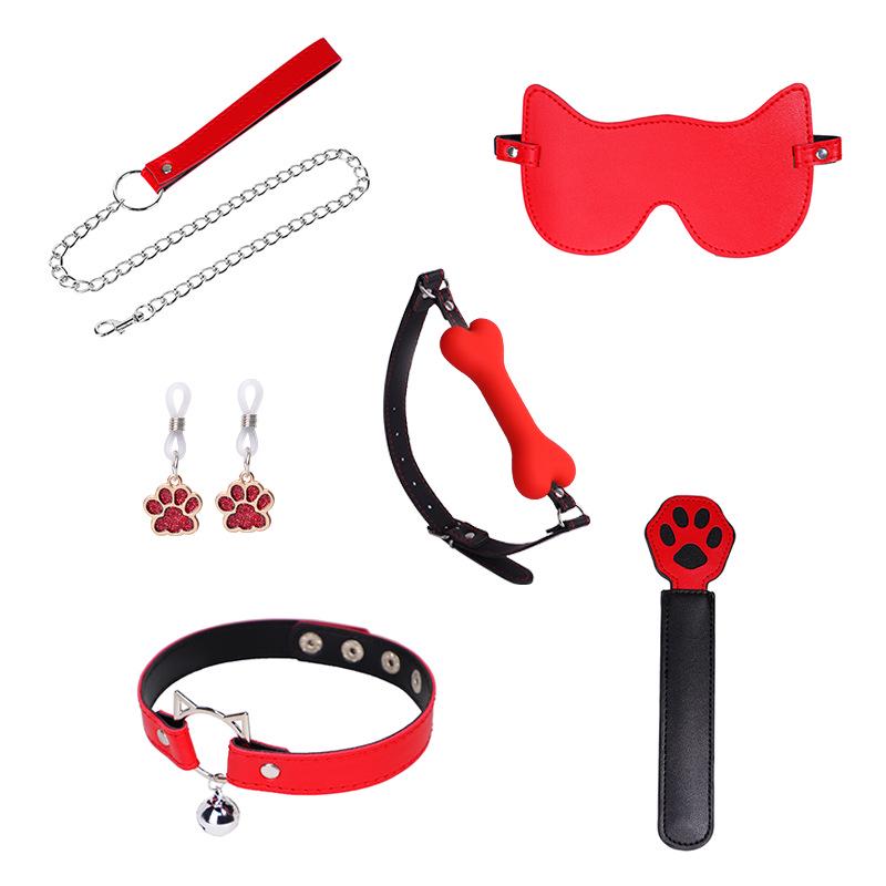 Nekomusume Flirting Set: SM Toys with Restraint Collar & Bone Gag