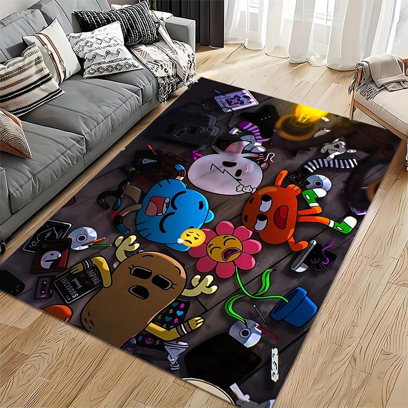 Colorful Cartoon Characters Carpet suitable as a non-slip mat for the living room or bedroom sofa