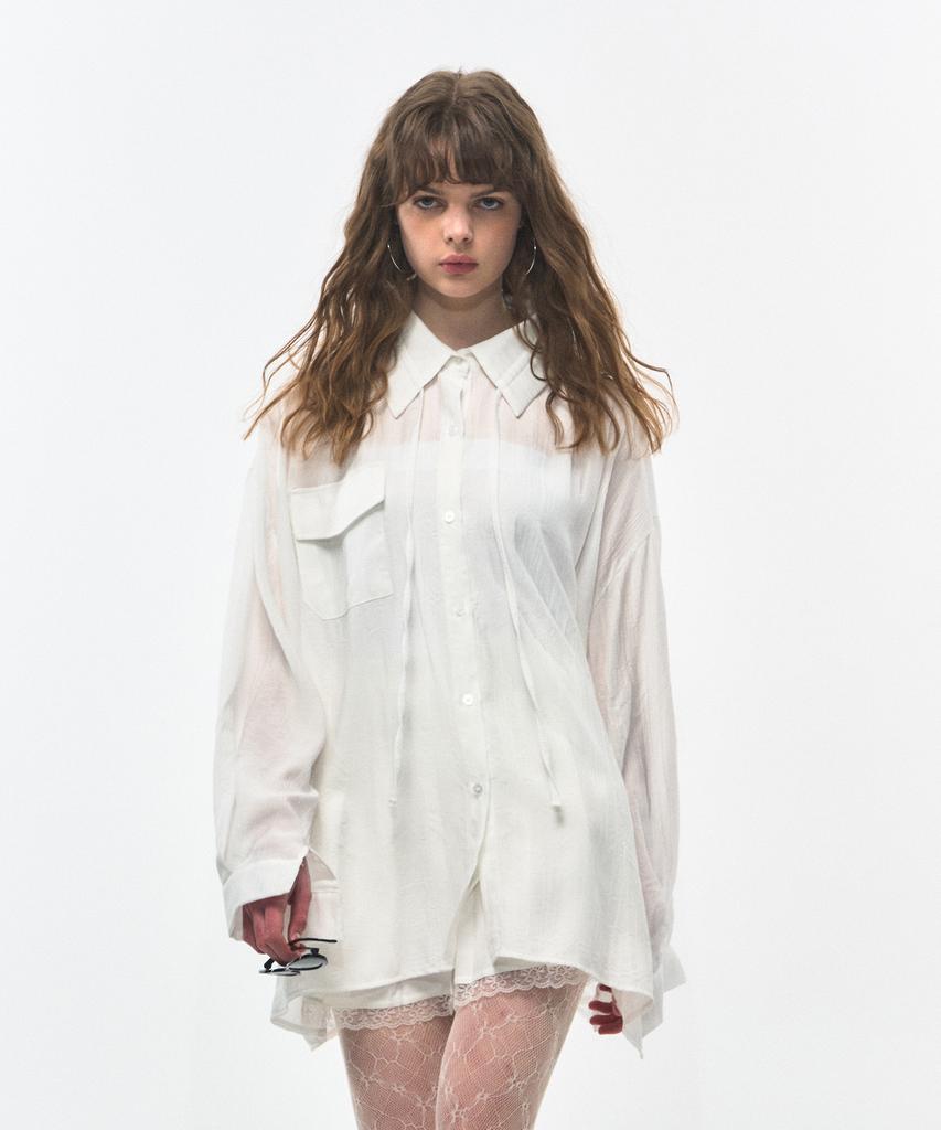NEALIZE Rayon Strap Blouse White