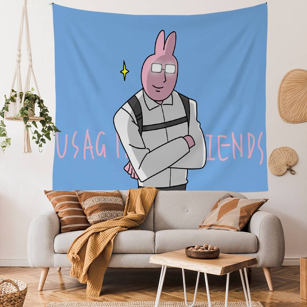 My FFriend Pink Rabbit Funny DIY Wall Tapestry Hanging Tarot Hippie Wall Rugs Dorm INS Home Decor